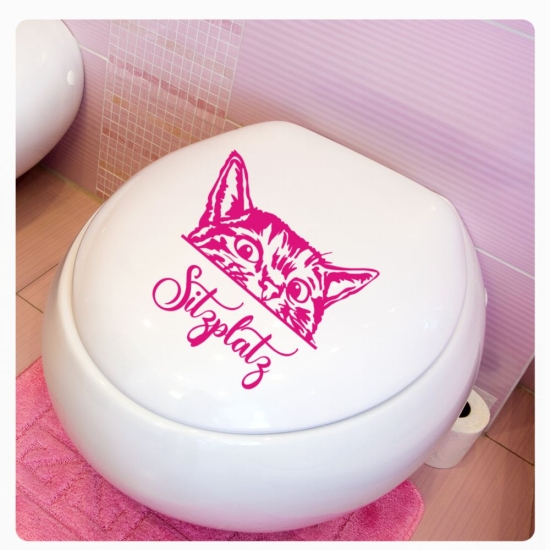 Katze Tigerkatze Sitzplatz WC Deckel Aufkleber Badezimmer BAD TDA065
